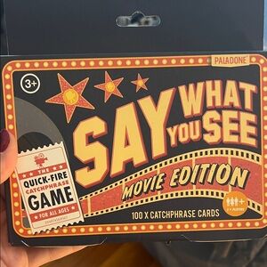 Paladone Say What You See Movie Edition Card Game - Black and Yellow